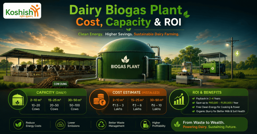 Dairy Biogas Plant Cost, Capacity & ROI