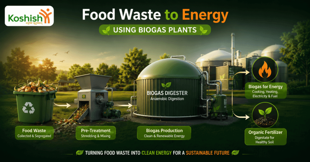 Food Waste to Energy Using Biogas Plants