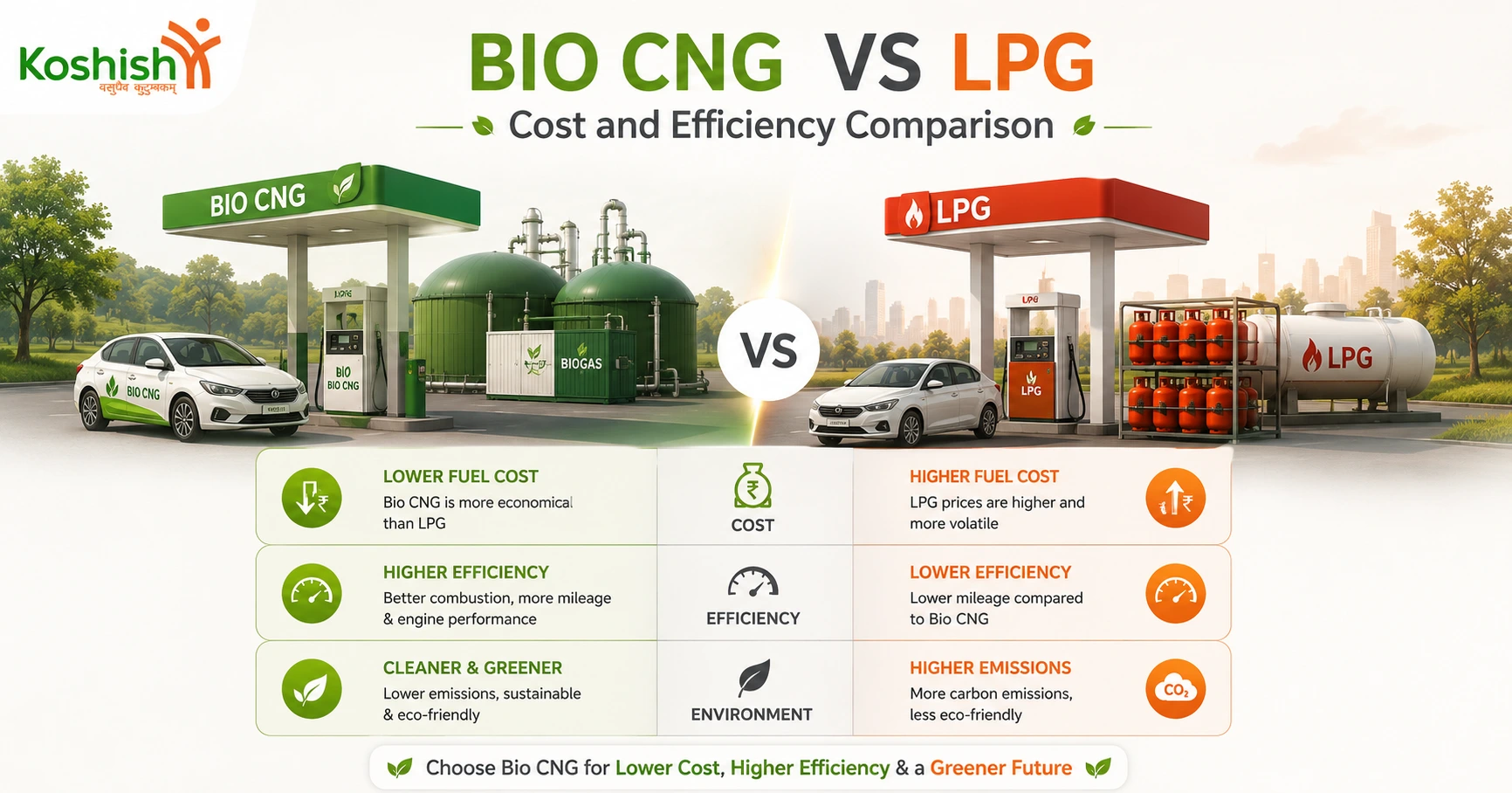 Bio CNG vs LPG