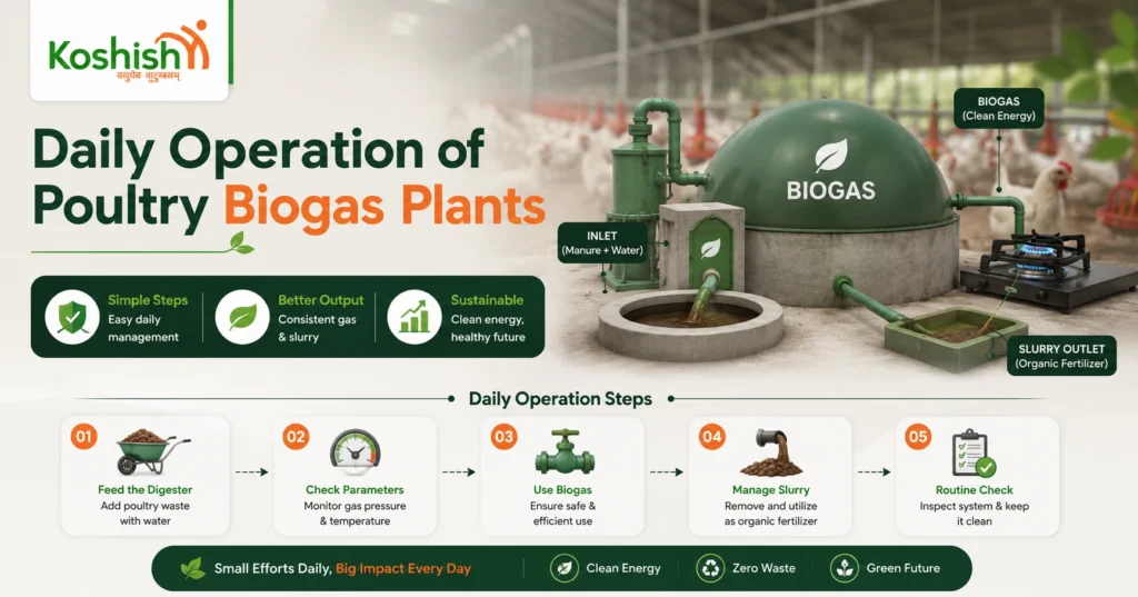 Daily Poultry Biogas Plant Operations